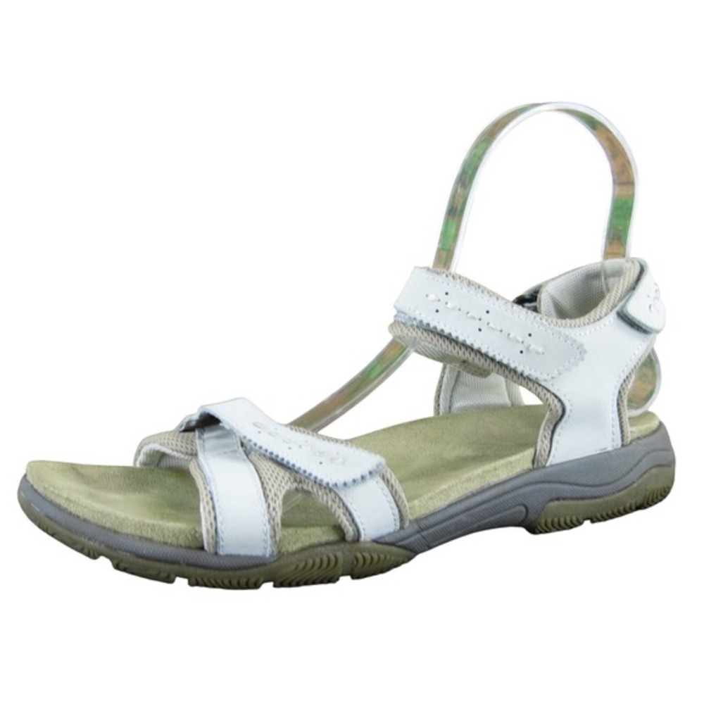 G.H. Bass & Co. White and Olive Green Strappy Sport Sandals